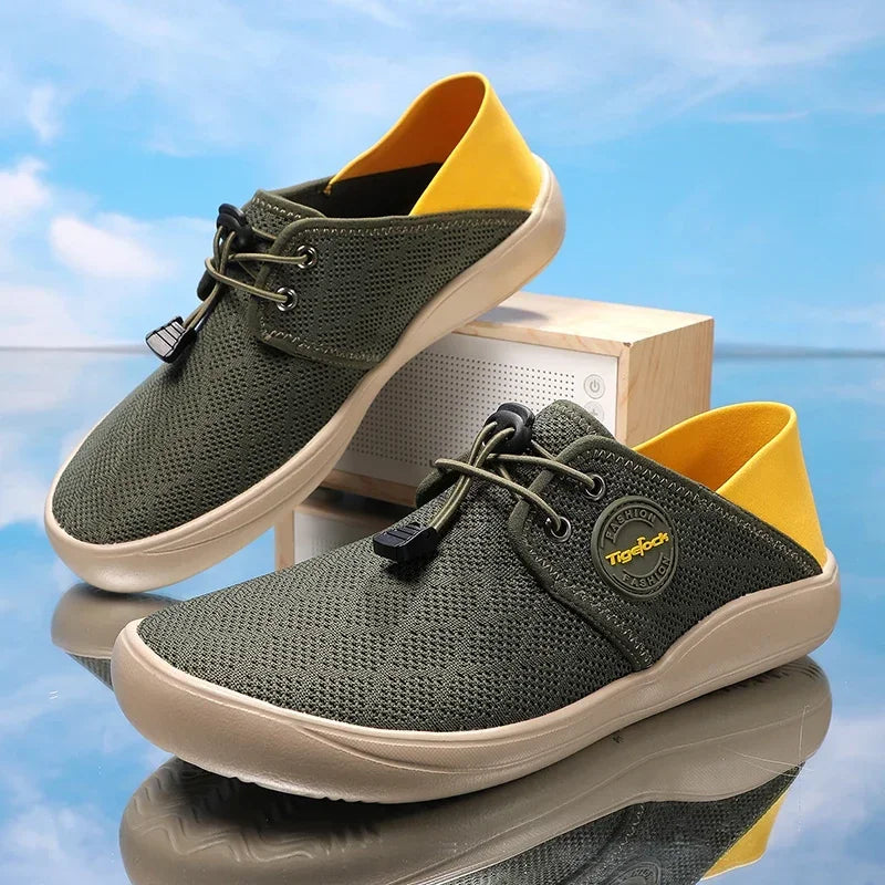 Wide toe box barefoot orthopedic mesh sneakers for men