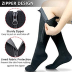 Zipper Knee High Compression Socks – Easy On-Off Design, Graduated Support
