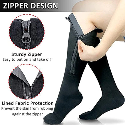 Zipper Compression Socks Edema Relief