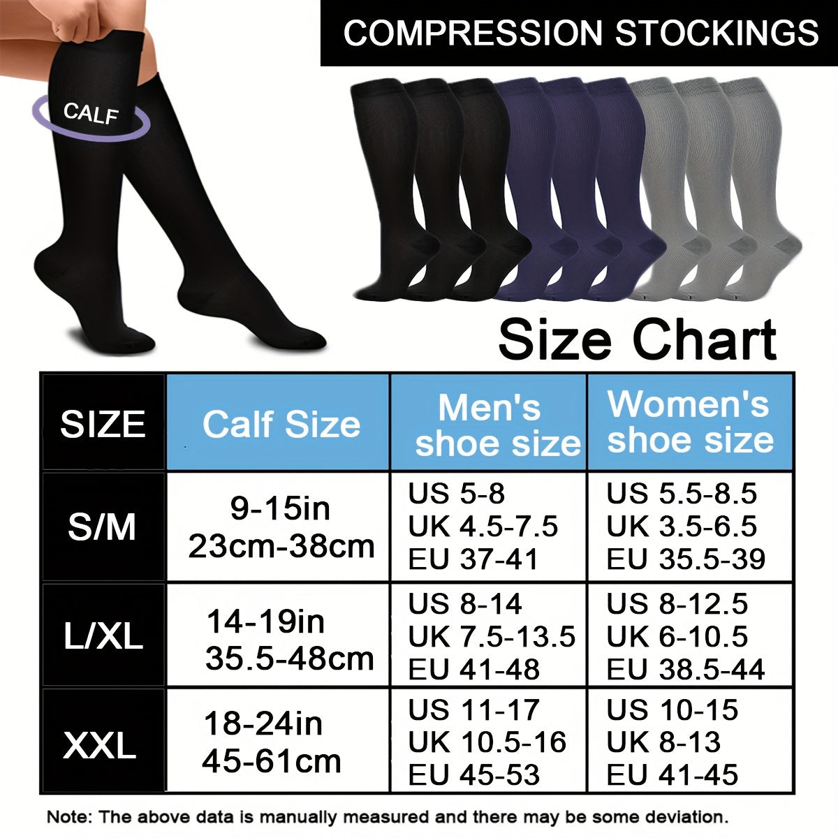 Copper Compression Socks 20-30 mmHg Knee High for Men and Women