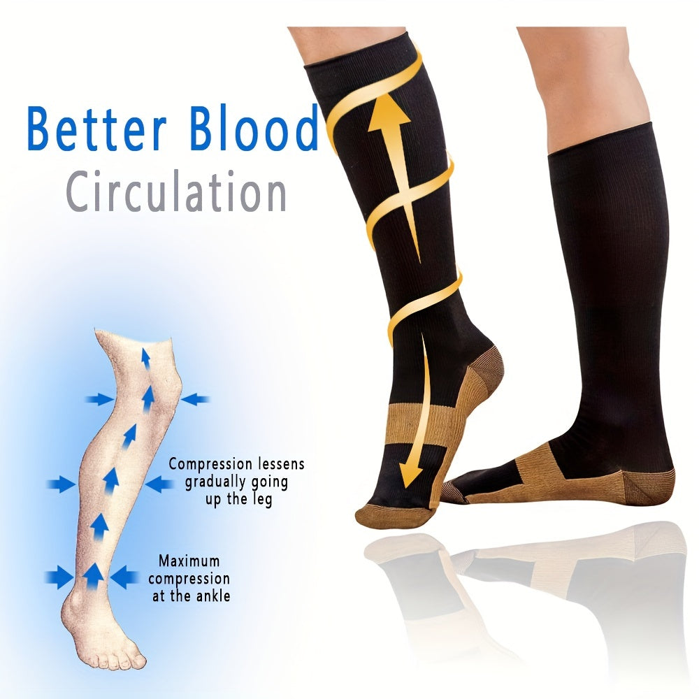 Copper Compression Socks 20-30 mmHg Knee High for Men and Women